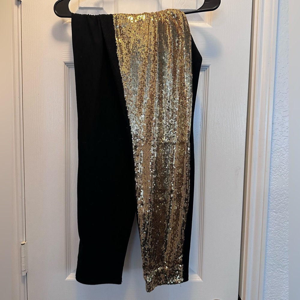 torrid Black and Gold Sequin Leggings